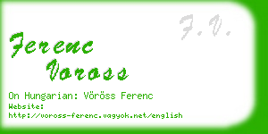 ferenc voross business card